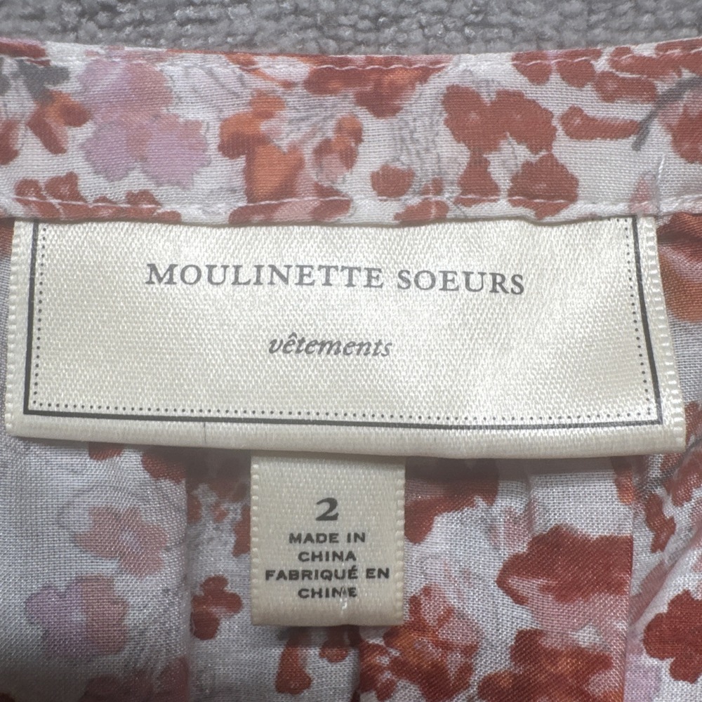 Moulinette Soeurs Floral Top 2 Amelie Blouse Peplum Cottage Coquette Romantic - Picture 3 of 9
